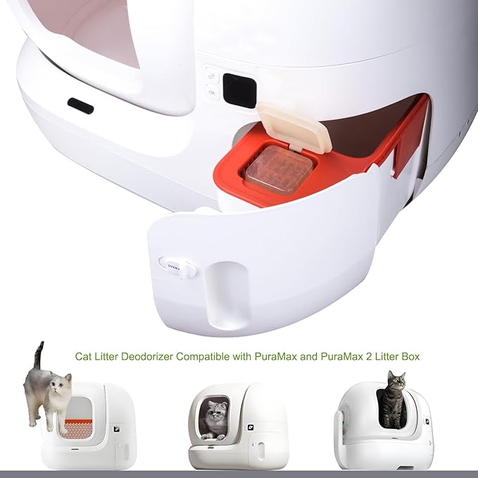12 Packs Pleasant Fragrance Cat Odor Removers, Exclusive for Pura Max Automatic Self-Cleaning Cat Litter Box - Cat Toilet Odor Control, Cat Box Deodorize (Product Come With a Little "Paw" Holder)