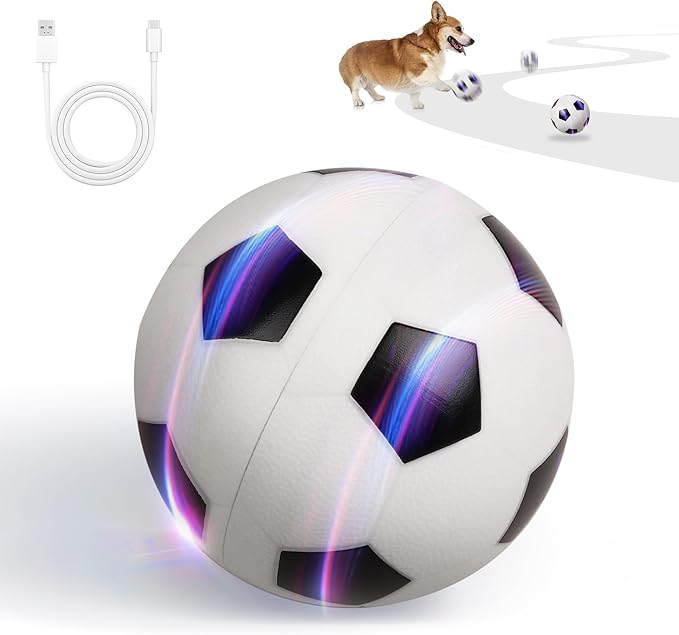 Pet Prime Interactive Dog Ball Toy Automatic Active Rolling Ball for Dogs Motion Activated with LED Light Rechargeable Self Moving Toy for Small Medium Large Dogs to Play