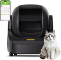Open-Top Self-Cleaning Cat Litter Box,Automatic Cat Litter Box for Large & Multiple Cats Up to 33 lbs,App & Knob Control, Dual Sensors,Quiet Operation