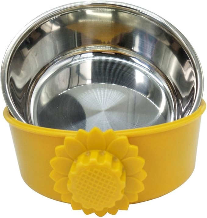 DEVILMAYCARE Pet Feeder Dog Bowl Stainless Steel Food Hanging Bowl Crates Cages Dog Parrot Bird Pet Drink Water Bowl Dish Accessory (S: 4.5''x2'', Blue)