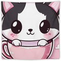 MaSiledy Tapestries Kawaii Cat Tapestry Animal Adorable Cat Wall Hanging Wall Tapestry Aesthetic Wall Art Home Decoration for Bedroom Living Room Dorm 60"x60" Tapestries for Bedroom Living Room Dorm