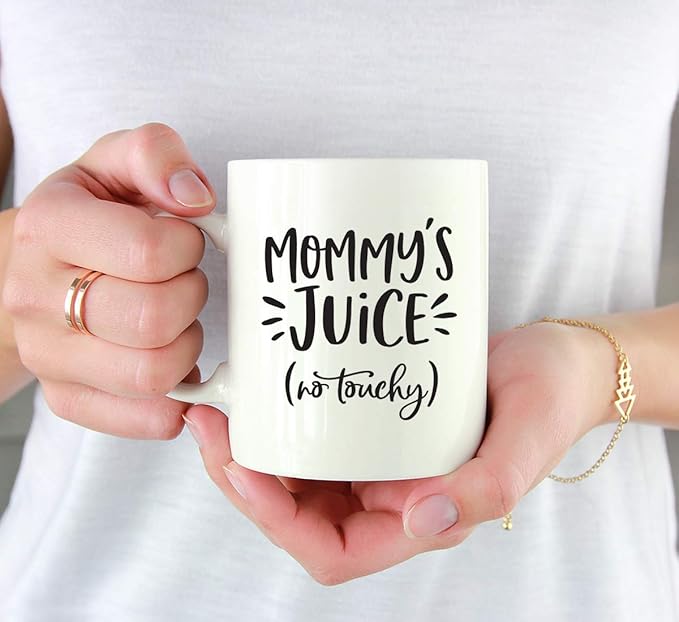 Andaz Press Mother's Day 11oz. Ceramic Coffee Tea Mug Gift for Mom, Mommy's Juice (no touchy), 1-Pack, Birthday Christmas Gift Ideas