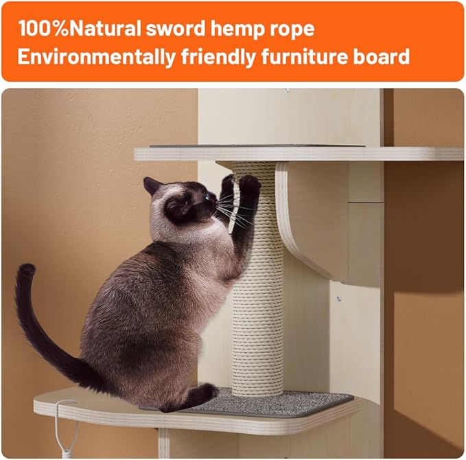 Cat Shelves Shelf for Wall Mount Mounted Floating Perch Furniture Perch Hammock Climber Climbing Indoor Large Wall-Mounted Steps Cat Climb Perches Solid Wood Hammock