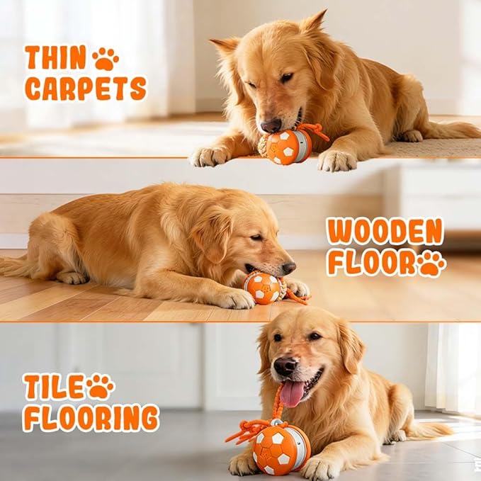 Interactive Dog Toys, Moving Interactive Dog Ball with Touch Activated, Automatic Rolling Ball Toys for Puppy/Medium Dogs, Squeaky Dogs Toy Active Rolling Wicked Balls for Daily Training (BLUE-3)