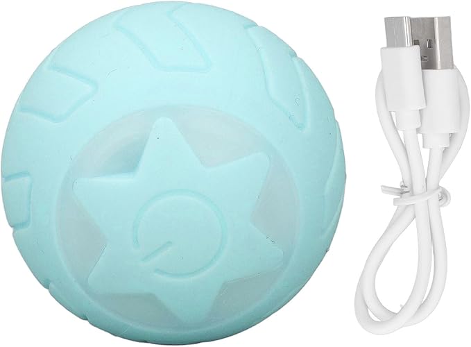 ZJchao Cat Toys, Automatic Rolling Ball Cat Toys for Indoor Cats Cat Ball Toy with Led Flash Colorful Lights Colorful Lights Cat Ball Toy Peppy Pet Ball Colorful Lights (Neutral English