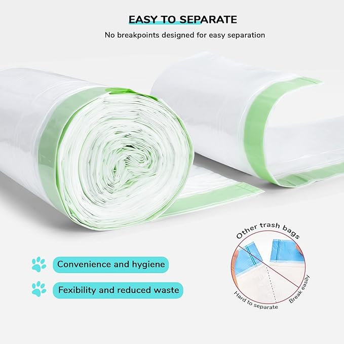 65 Count Drawstring Litter Box Liner Bags for Auto Self-Cleaning Litter Box, Extra Thick Leak Proof Cat Litter Replacement Waste Bags, Unscented, 18.1"W x 15.7"H, 3.5 Gal（Fit for SC01/SC02）