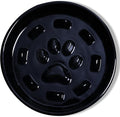 Dog Slow Feeder Bowl, Round Ceramic Pet Food Bowl for Medium Breed, Fun Raised Dog Bowls to Slow Down Eating (Black)