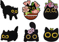 6Pcs Cat Pin Set, Cat Brooch, Black Cats Pin, Cute Pins for Jackets and Backpacks, Black Cats Gifts for Lovers, Ideal for Themed Accessories and Gifting