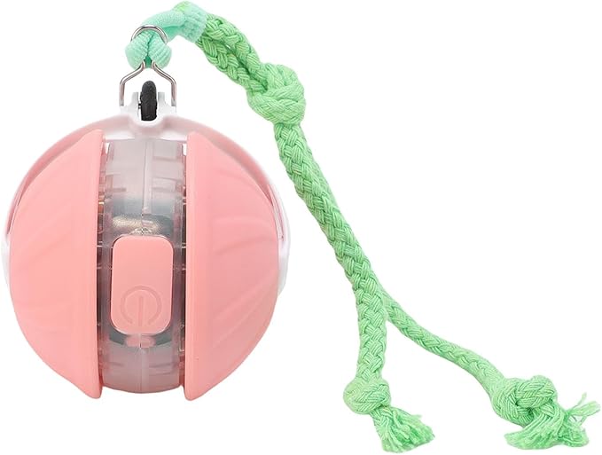 Interactive Cat Toy Ball, Automatic Moving Rolling Smart Pet Ball with Obstacle Avoidance, for Cats and Small Dogs (Pink)