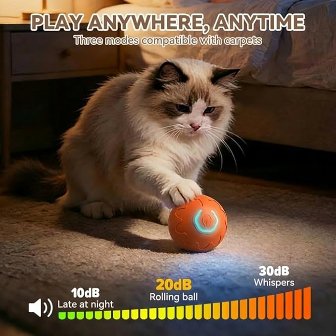 Drkicsy Automatic Moving Dog Toy Ball, Interactive Pet Balls USB Rechargeable Bouncing Ball, Electric Dog Toys Rolling Balls for Cat, Puppy, Small Medium Dogs (Upgrade Blue)