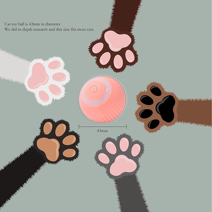 Cat Ball Toy, Interactive Cat Toys, Automatic Motion Activated Moving Ball Hide and Seek Game for Indoor Exercise，Gifts for Kittens