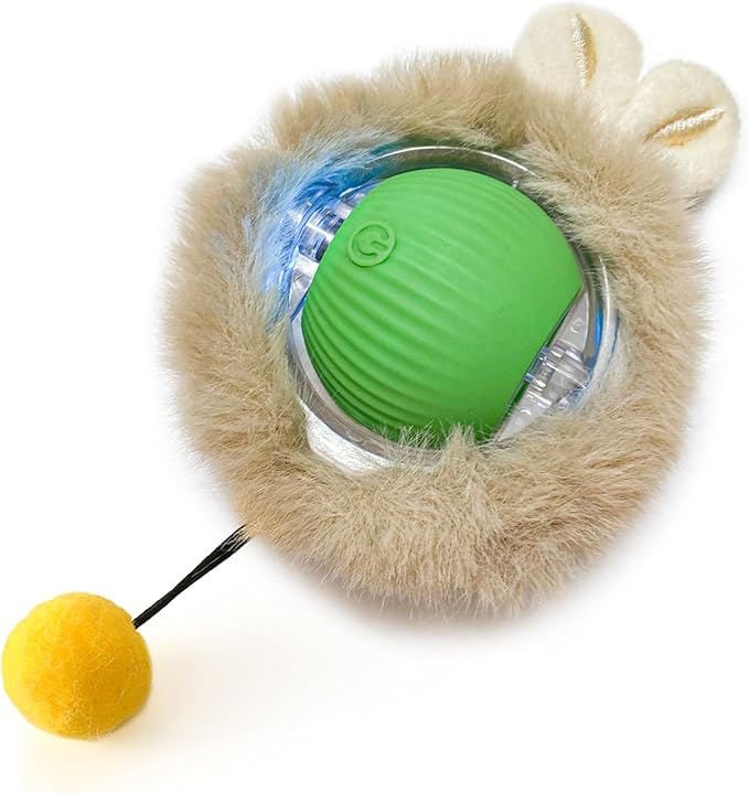 Interactive Cat Toy Ball,360° Self Rolling Cat Ball with Led Light,Rechargable Automatic Motion Activated Moving Toy with 3 Working Modes,Type-c Rechargeable