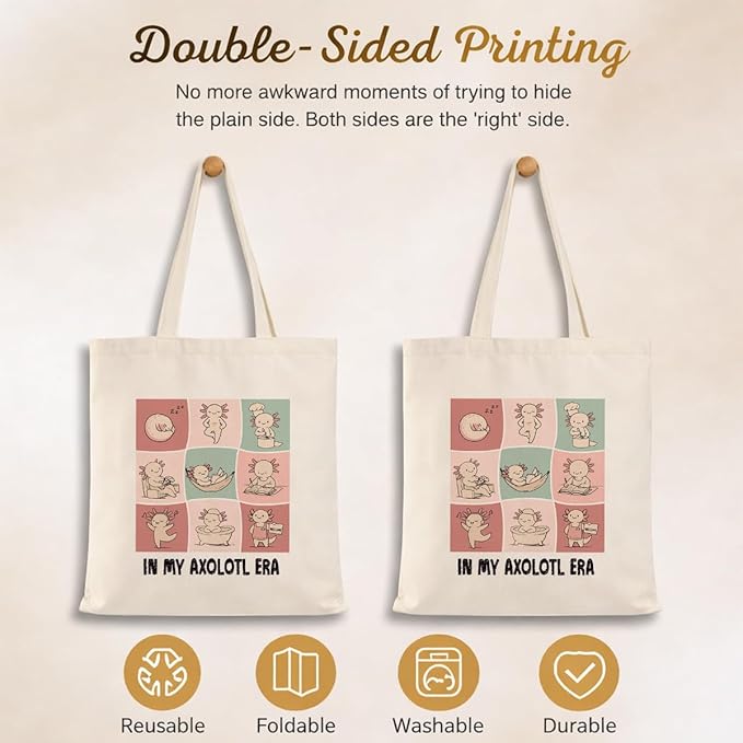Cute Animal Tote Bag, Animal Lover Gift, Canvas Tote Bag for Women, Reusable Shopping Bags for Casual Shopping Work