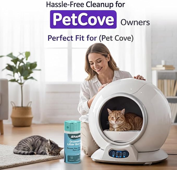 Cat Litter Liners Compatible with Petcove Litter Boxes – 50 Count, Heavy Duty, Leak-Proof