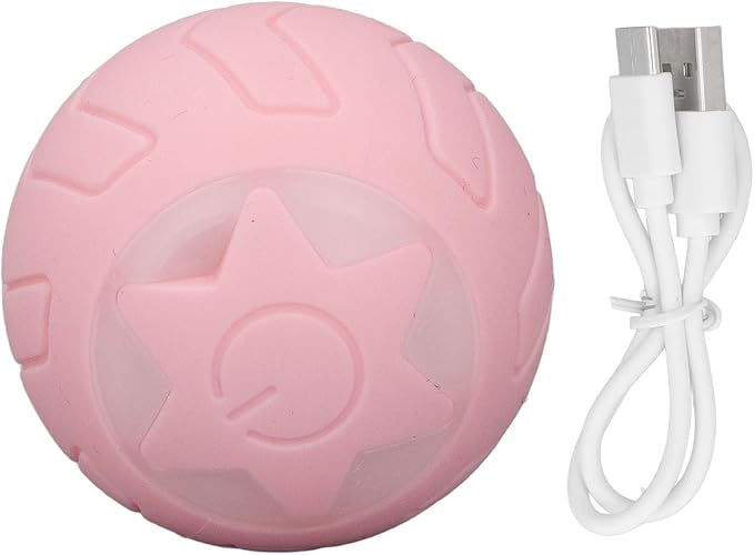 ZJchao Cat Toys, Automatic Rolling Ball Cat Toys for Indoor Cats Cat Ball Toy with Led Flash Colorful Lights Colorful Lights Cat Ball Toy Peppy Pet Ball Colorful Lights (Neutral English