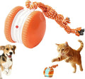 Interactive Dog Toy,2026 New Automatic Rolling Ball with Rope for Cat, Durable Dogs Rope Toy for Chewing and Playing, Dogs Ball Toy for Puppy Cats (Orange/1pcs)