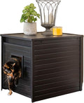 New Age Pet ECOFLEX Freedom Litter Loo Moisture‑Resistant Enclosure & End‑Table, Non‑Toxic, Pull Out Drawer, Indoor Cat Furniture, Espresso Black