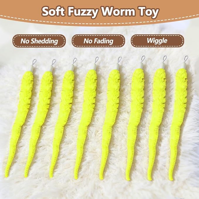 Caterpillar Smart Cats Toys, Interactive Cat Feather Toy with Motion Sensor, Whirlie Cat Toy for Hunting, Reduce Boredom, USB Rechargeable, No Drilling Required, Mount on Window (Refills)