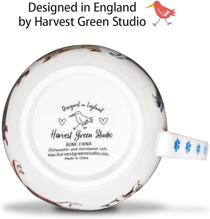 Cute Dog Mugs for Daily Coffee and Tea, Premium 20 oz Bone China Coffee Tea Hug Mug, Perfect Holiday, Birthday, and Christmas Gift for Dog Lovers, Designed in England by Harvest Green Studio