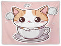 MaSiledy Wall Tapestry Kawaii Cat Tapestry Cat Mom Gifts Tapestry for Bedroom Aesthetic Wall Art Home Decoration for Bedroom Living Room Dorm 60"x80" Tapestries for Bedroom Living Room Dorm