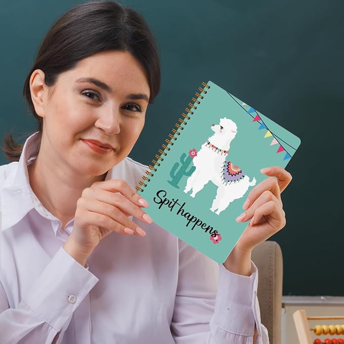2 Pcs Funny Llama Spiral Notebook Cute Alpaca Journaling Notebooks Funny Llama Gifts for Women Men Friend Teens College Ruled Notebook Journal, Classroom Office Supplies