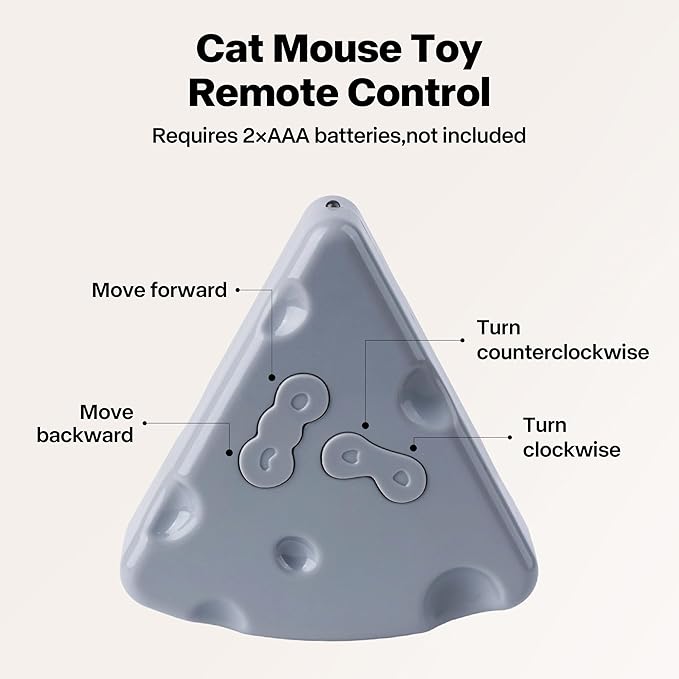Pet Prime Interactive Cat Mouse Toy with Remote Control,Rechargeable Automatic Moving Mouse for Indoor Cats & Kitten,Exercise with Mental Stimulation