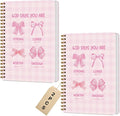 2 Packs Pink Bow Bible Spiral Notebook College Ruled Trendy Notebook Journal Preppy Coquette Christian Gifts for Women Teen Girls Note Books Journals for Writing Journaling Notebooks Office Supplies