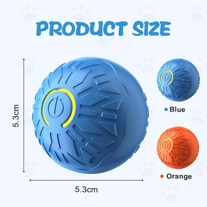Interactive Cat Dog Toys, 2026 Smart Automatic Moving Ball Toys for Indoor Dogs Cats, Self-Rolling Interactive Cat Dog Toy Ball for Small/Medium Dogs (Orange)