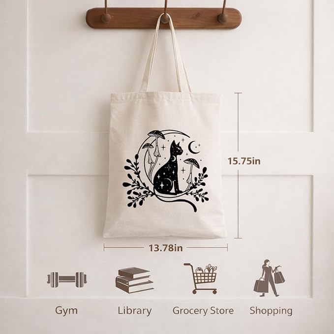 Cute Animal Tote Bag, Animal Lover Gift, Canvas Tote Bag for Women, Reusable Shopping Bags for Casual Shopping Work