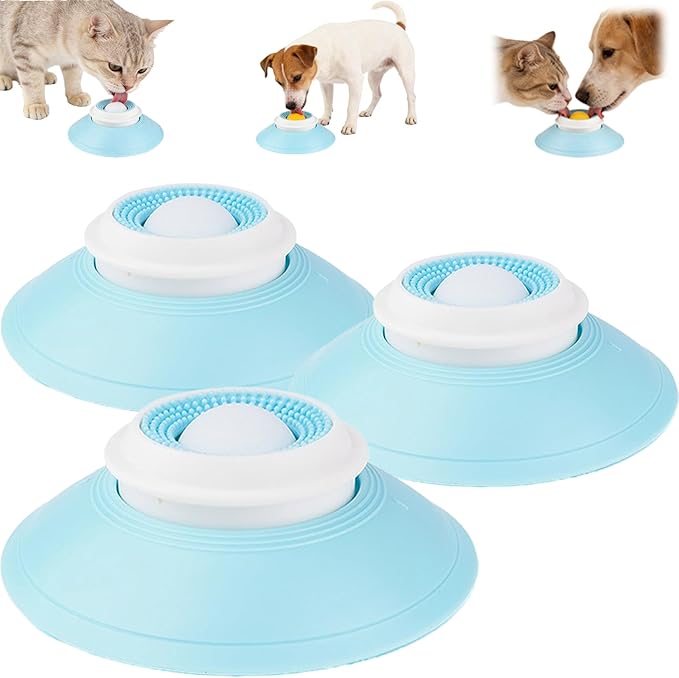 Dog Lick Ball,Licking A Ball Add More Fun Bowl, Dog Lick Ball Bowl,Licking A Ball for Dogs,Slow Down Eating Speed and Add More Fun for Your Dog and Cats. (W*3PCS)