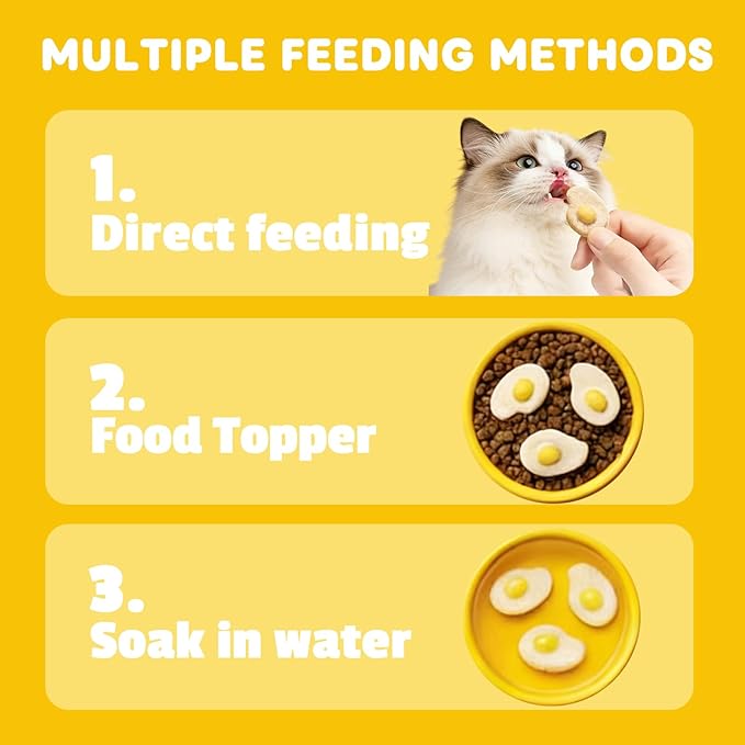 Freeze Dried Cat & Dog Treats, High Protein Cat Treats with Real Chicken, Added Goat Milk, Organic Pumpkin, Egg Yolks, and Fish Oil -Supports Immunity & Gut Healthy for Kitten Snack, 2.46 oz