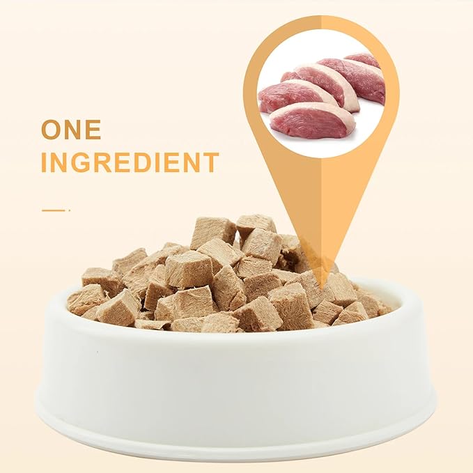 Freeze Dried Dog and Cat Treats Food Topper (2.0 oz, Just Duck)