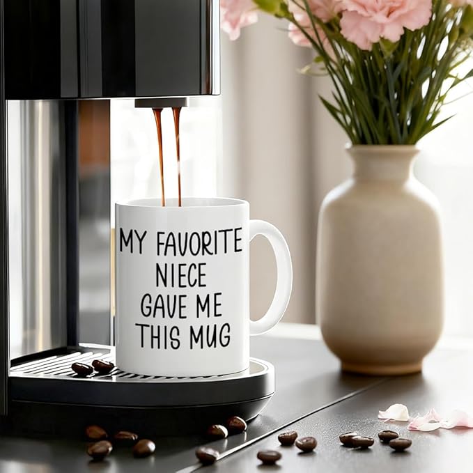 My Favorite Niece Gave Me This Mug Ceramic Coffee Mug for Women Men, Funny 11oz Aunt Mug From Niece, Aunt Gifts, Christmas Appreciation Gifts for Aunts And Uncle, Fathers Day Present for Uncle