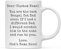 Andaz Press Personalized Funny Dad 11oz. Coffee Mug Gag Gift, Best Bengal Cat Dad, Scratch in Nuts and Run to You, 1-Pack, Custom Cat Lover's Christmas Birthday Ideas, Includes Gift Box