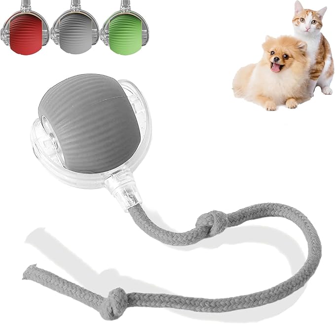 Interactive 360 Smart Automatic Rolling Dog Ball - 2025 New Self-Moving Cat Toy, Electric Pet Balls for Dogs/Cats (Gray)