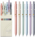 FIOVER Gel Pens, 6pcs 0.7mm Fine Point Black Ink, Quick Dry Smooth Writing Pens for Journaling, Nurse Aesthetic Cute Office School Supplies, Gifts for Women and Men (6Pcs Morandi-Black Ink)