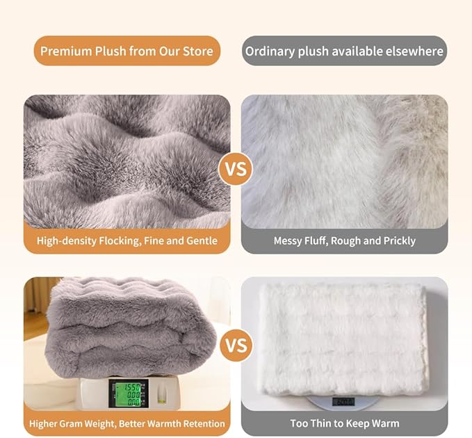 SOMAHE Self-Warming Cat Blanket for Indoor Cats & Small Dogs, Dual-Side Sherpa Plush Throw, Anti-Static Shared Couch Mat for Crate & Travel, Machine Washable No Shrink, 28x22 Inch Gray