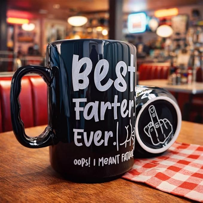 DongNaiWin Dad Mug, Funny Daddy Mug 17oz, Best Farter Ever Coffee Mug, Funny Gift for Dad from Daughter Son, Fathers Day Gift, Birthday Gift for Dad, Dad Mug, Ceramic Coffee Cup for Father