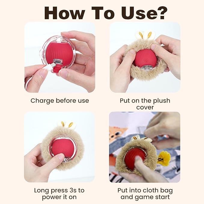 Interactive Cat Toys for Indoor Cats,Hide and Seek Cat Toy Automatic Motion Kitten Toys for Bored Cats Exercise with 2 Balls