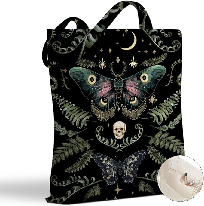 Hanamiya Na Tote Bag with Zipper Pockets, Tote Bag Reusable Shopping Grocery Bags Birthday Gifts for Women, Weekender Bags