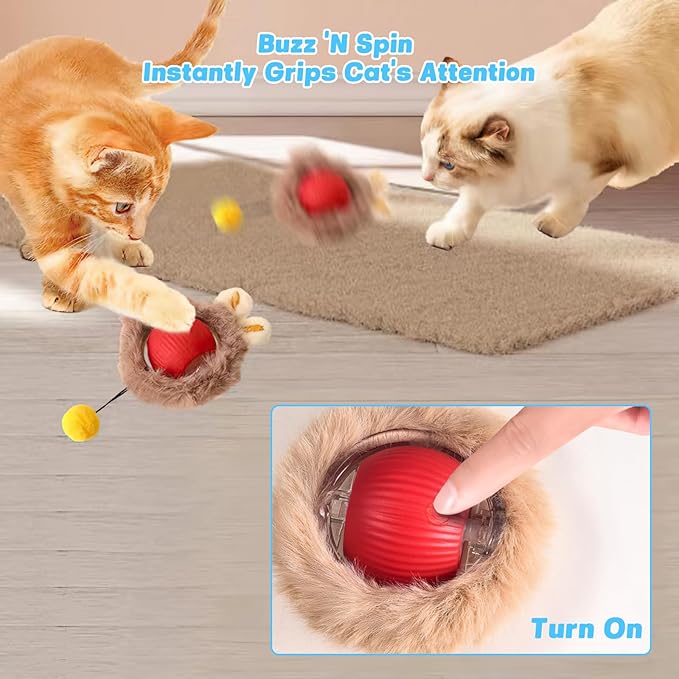 Interactive Cat Toy Ball Track, Interactive Cat Toy Automatic Moving with Motion Activated Hide Seek Rolling Chase for Indoor Play Rechargeable Blue