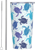 Sea Turtle Tumbler 20oz Turtles Stainless Steel Insulated Tumblers with Lid and Straw Animal Travel Coffee Mug Tea Wine Cups Water Bottle Ocean Gifts for Women Turtle Lover
