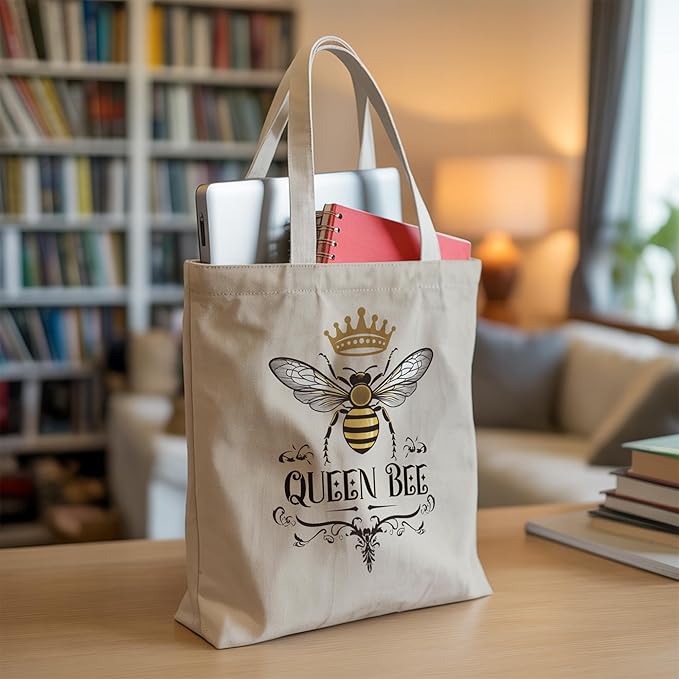 Pets Lover Gifts Tote Bag for Women, Dogs Cats Bee Aesthetic Canvas Bag with Inner Pocket