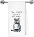 Funny British Shorthair Cat Bathroom Hand Towels, Cat Lovers Mom Dad Lady Gifts, Can I Interest You in a But Napkin British Blue Kitten Decorative Hand Towels for Washroom Restroom, 16x25 Inch