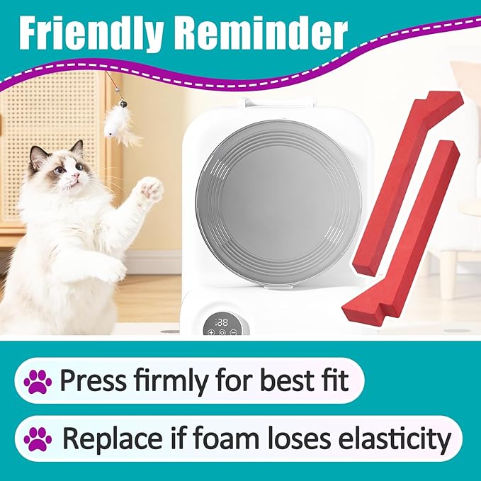 18 Pcs Red Foams Compatible with Els Self-Cleaning Litter Box, Anti-Leak Foam Strips to Prevent Litter Spills, Easy Install Litter Box Replacement Parts
