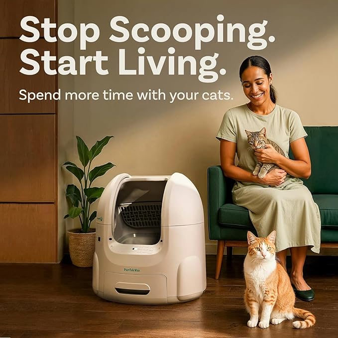 PurrTek Max Cat Litter Box Liners — LitterWrap Drawstring Bags for Automatic & Self-Cleaning Litter Boxes | Precision Fit, Jumbo Heavy-Duty, Leak-Proof, Unscented Odor Control, Replacement Refills