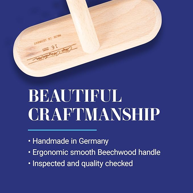 Chris Christensen Dog Brush, 16 mm,T-Brushes, Groom Like a Professional, Stainless Steel Pins, Lightweight Beech Wood Body, Ground and Polished Tips, Fight Fatigue and Stress Injuries