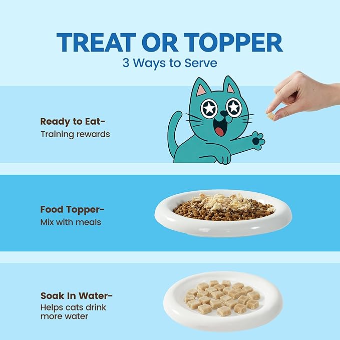 Freeze-Dried Salmon Cat Treats for Skin & Coat Health, 4oz, Single Ingredient High Protein Reward Snacks for Pets, Grain & Gluten Free