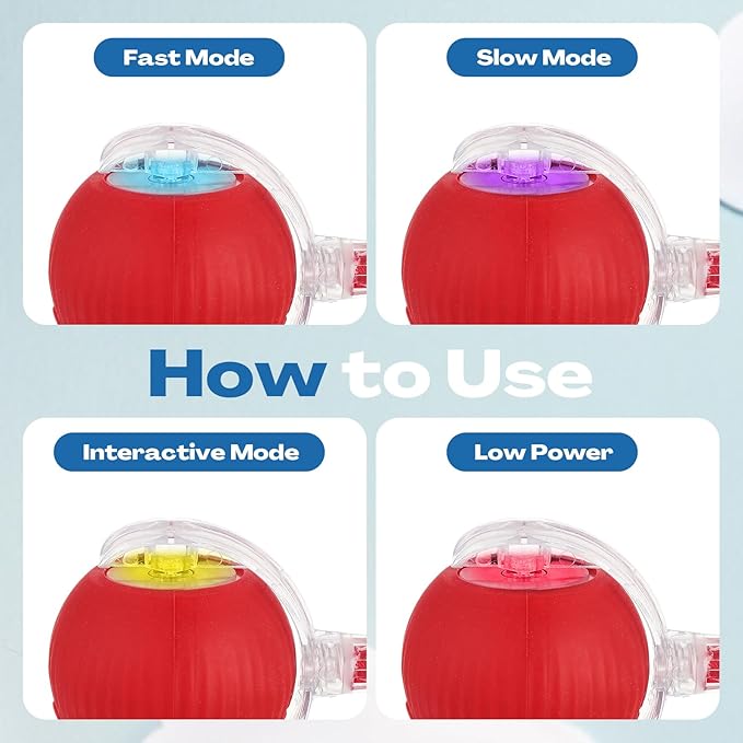 2 Pcs Interactive 360° Rolling Cat Dog Toy Ball, Electric Cats Ball Toy Smart Automatic Self Rolling Dogs Balls Smart Electric Toys for Dog Cat