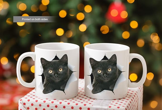 Funny Black Kitten Coffee Mug - Ceramic Funny Cat Mug - Perfect Cat Lover Gift - Cute Novelty Coffee Mug Present - Great Birthday or Christmas Surprise for Friend or Coworker, Men and Women (11oz)